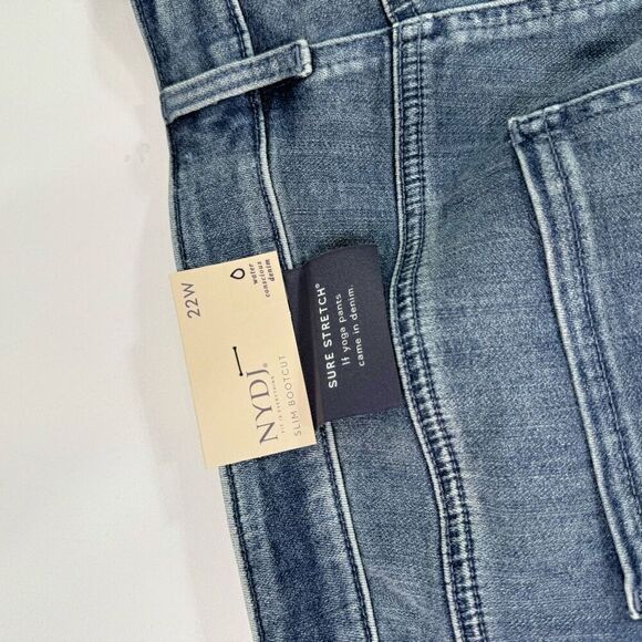 NYDJ Jeans Womens 22WBlue Stretch Zippered Pocketed Boot Cut Plus New - Picture 12 of 12
